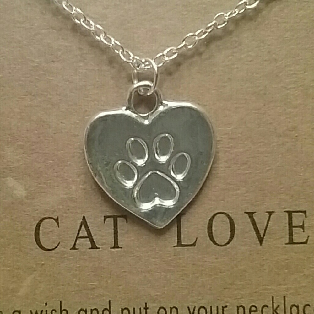 CAT LOVER SLIVER ALLOY NECKLACE.
